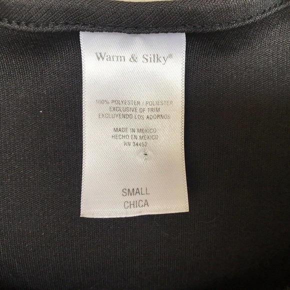 Warm & Silky UnderShirt SzS Black Long Sleeves Light Weight Pre-Owned - Picture 3 of 8